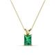 1 - Jassiel 7x5 mm Emerald Cut Emerald Double Bail Solitaire Pendant Necklace 