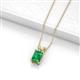 2 - Jassiel 7x5 mm Emerald Cut Emerald Double Bail Solitaire Pendant Necklace 