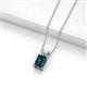 2 - Jassiel 7x5 mm Emerald Cut London Blue Topaz Double Bail Solitaire Pendant Necklace 