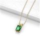 2 - Jassiel 7x5 mm Emerald Cut Lab Created Alexandrite Double Bail Solitaire Pendant Necklace 