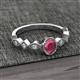 3 - Jiena Desire Oval Cut Rhodolite Garnet and Round Diamond Engagement Ring 