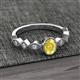 3 - Jiena Desire Oval Cut Yellow Sapphire and Round Diamond Engagement Ring 