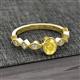3 - Jiena Desire Oval Cut Yellow Sapphire and Round Diamond Engagement Ring 