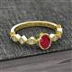 3 - Jiena Desire Oval Cut Ruby and Round Diamond Engagement Ring 
