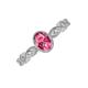 3 - Jenna Desire Oval Cut Pink Tourmaline and Round Lab Grown Diamond Engagement Ring 