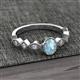 3 - Jiena Desire Oval Cut Aquamarine and Round Lab Grown Diamond Engagement Ring 