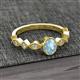 3 - Jiena Desire Oval Cut Aquamarine and Round Lab Grown Diamond Engagement Ring 