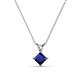 1 - Jassiel 5.00 mm Princess Cut Blue Sapphire Double Bail Solitaire Pendant Necklace 