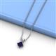 2 - Jassiel 5.00 mm Princess Cut Blue Sapphire Double Bail Solitaire Pendant Necklace 