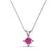 1 - Jassiel 5.00 mm Princess Cut Pink Sapphire Double Bail Solitaire Pendant Necklace 