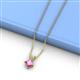 2 - Jassiel 5.00 mm Princess Cut Pink Sapphire Double Bail Solitaire Pendant Necklace 