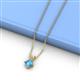 2 - Jassiel 5.00 mm Princess Cut Blue Topaz Double Bail Solitaire Pendant Necklace 