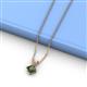 2 - Jassiel 5.00 mm Princess Cut Lab Created Alexandrite Double Bail Solitaire Pendant Necklace 