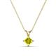 1 - Jassiel 5.00 mm Princess Cut Yellow Diamond Double Bail Solitaire Pendant Necklace 