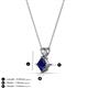 3 - Jassiel 5.00 mm Princess Cut Blue Sapphire Double Bail Solitaire Pendant Necklace 