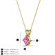3 - Jassiel 5.00 mm Princess Cut Pink Sapphire Double Bail Solitaire Pendant Necklace 