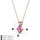 3 - Jassiel 5.00 mm Princess Cut Pink Sapphire Double Bail Solitaire Pendant Necklace 