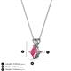 3 - Jassiel 5.00 mm Princess Cut Pink Tourmaline Double Bail Solitaire Pendant Necklace 