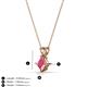 3 - Jassiel 5.00 mm Princess Cut Pink Tourmaline Double Bail Solitaire Pendant Necklace 