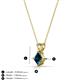 3 - Jassiel 5.00 mm Princess Cut Blue Diamond Double Bail Solitaire Pendant Necklace 