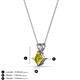 3 - Jassiel 5.00 mm Princess Cut Yellow Diamond Double Bail Solitaire Pendant Necklace 