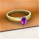 2 - Annora Pear Cut Amethyst Solitaire Engagement Ring 