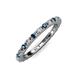 3 - Gracie 2.00 mm Round Blue and White Diamond Eternity Band 