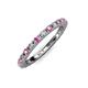 3 - Gracie 2.00 mm Round Pink Sapphire and Diamond Eternity Band 