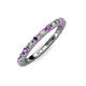 3 - Gracie 2.00 mm Round Amethyst and Lab Grown Diamond Eternity Band 