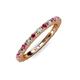 3 - Gracie 2.00 mm Round Ruby and Lab Grown Diamond Eternity Band 