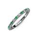 3 - Gracie 2.00 mm Round Emerald and Lab Grown Diamond Eternity Band 