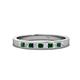 1 - Aaryn 2.00 mm Diamond and Chatham Created Emerald 11 Stone Wedding Band 