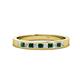 1 - Aaryn 2.00 mm Diamond and Chatham Created Emerald 11 Stone Wedding Band 