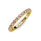 3 - Gracie 2.30 mm Round Pink Sapphire and Diamond Eternity Band 