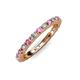 3 - Gracie 2.30 mm Round Pink Sapphire and Diamond Eternity Band 