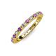3 - Gracie 2.30 mm Round Amethyst and Diamond Eternity Band 