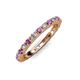 3 - Gracie 2.30 mm Round Amethyst and Diamond Eternity Band 
