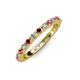 3 - Gracie 2.30 mm Round Ruby and Diamond Eternity Band 