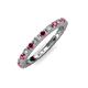 3 - Gracie 2.30 mm Round Ruby and Diamond Eternity Band 