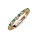 3 - Gracie 2.30 mm Round Emerald and Lab Grown Diamond Eternity Band 
