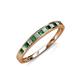 3 - Aqilia 2.00 mm Diamond and Chatham Created Emerald 13 Stone Wedding Band 