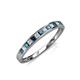 3 - Aqilia 2.00 mm Blue and White Diamond 13 Stone Wedding Band 