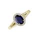 3 - Deborah Desire Oval Cut Blue Sapphire and Round Diamond Twist Rope Split Shank Halo Engagement Ring 