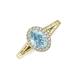 3 - Deborah Desire Oval Cut Aquamarine and Round Diamond Twist Rope Split Shank Halo Engagement Ring 