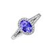 3 - Deborah Desire Oval Cut Tanzanite and Round Diamond Twist Rope Split Shank Halo Engagement Ring 