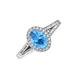 3 - Deborah Desire Oval Cut Blue Topaz and Round Diamond Twist Rope Split Shank Halo Engagement Ring 