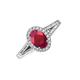 3 - Deborah Desire Oval Cut Ruby and Round Diamond Twist Rope Split Shank Halo Engagement Ring 
