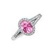 3 - Deborah Desire Oval Cut Pink Sapphire and Round Diamond Twist Rope Split Shank Halo Engagement Ring 