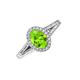 3 - Deborah Desire Oval Cut Peridot and Round Diamond Twist Rope Split Shank Halo Engagement Ring 