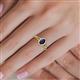 5 - Deborah Desire Oval Cut Blue Sapphire and Round Diamond Twist Rope Split Shank Halo Engagement Ring 